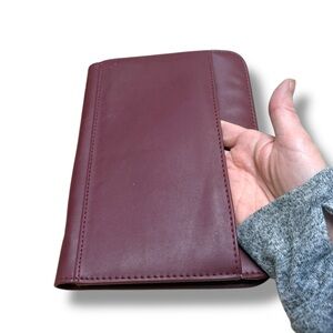 Seville‎ - Imitation Leather Letter PadFolio  9.5 x 7.5  full zip - burgundy